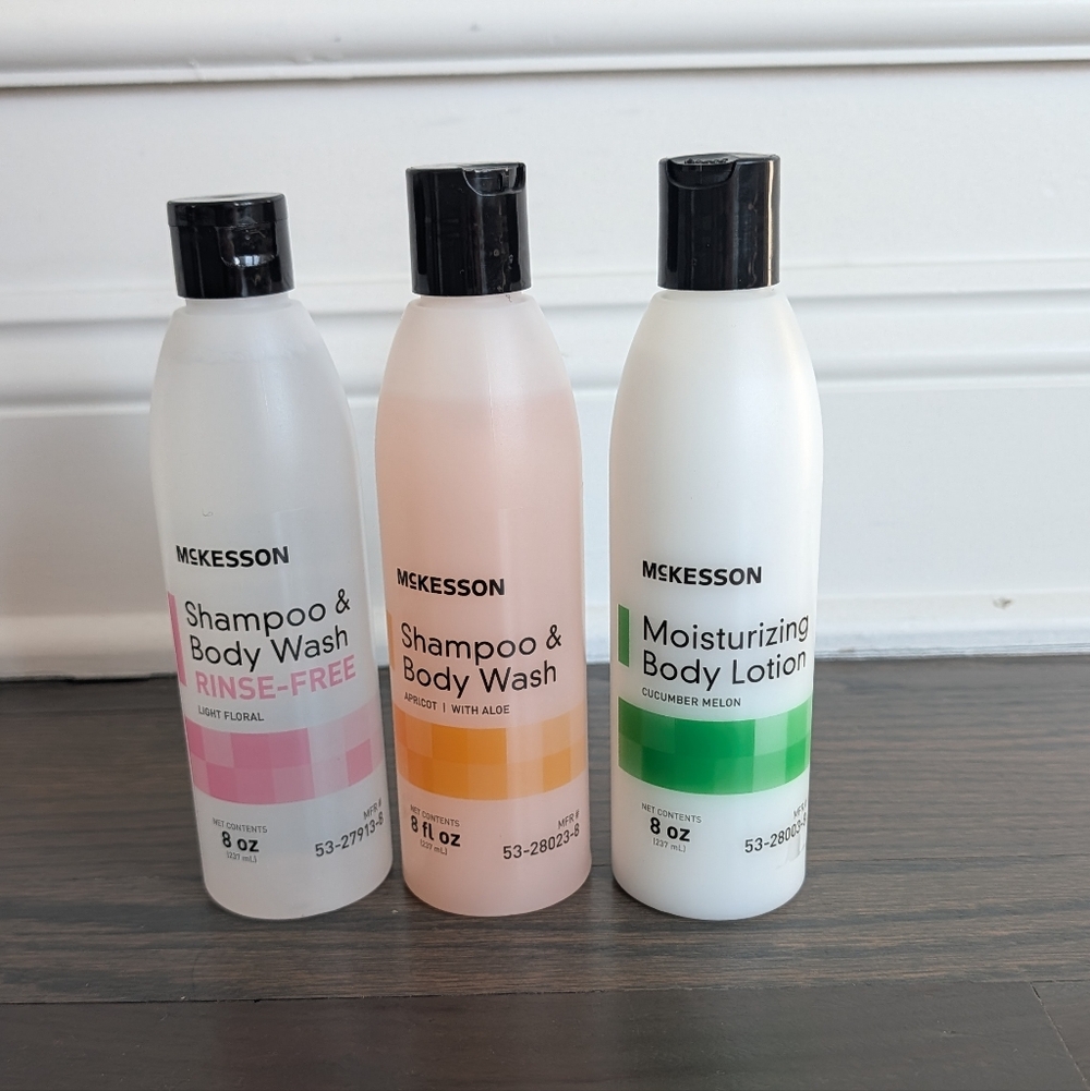 McKesson 8 oz. Shampoo, Body wash, Rinse-Free, Body Wash Set